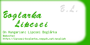 boglarka lipcsei business card