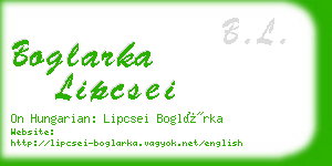 boglarka lipcsei business card